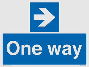 One way with right directional arrow